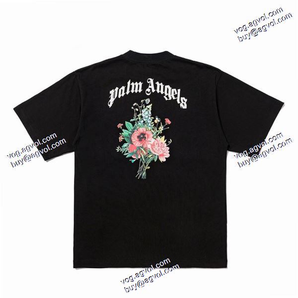 2020秋冬 大特価 パーム エンジェルス ブランドスーパーコピー 半袖Tシャツ 2色可選 花のイニシャル花束男女半袖Tシャツ